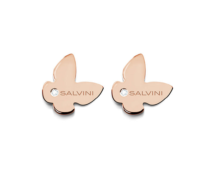 Orecchini Salvini I Segni 9 kt farfalla in oro rosa con diamanti