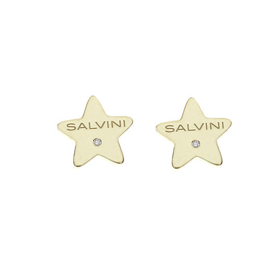 Orecchini Salvini I Segni 9 kt stella in oro giallo con diamanti