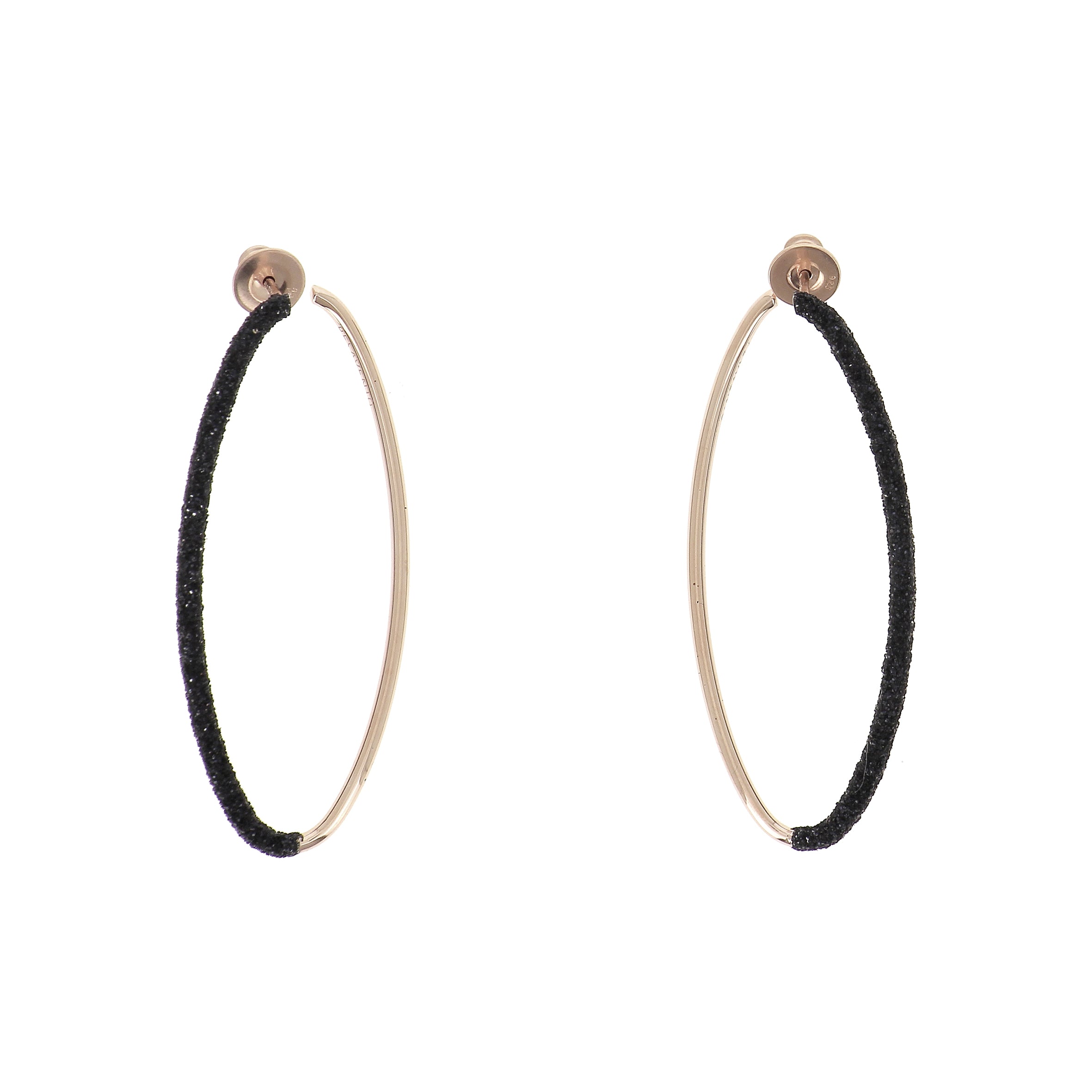 Orecchini Pesavento Polvere di sogni in argento laminato rosa e polvere di carbonio