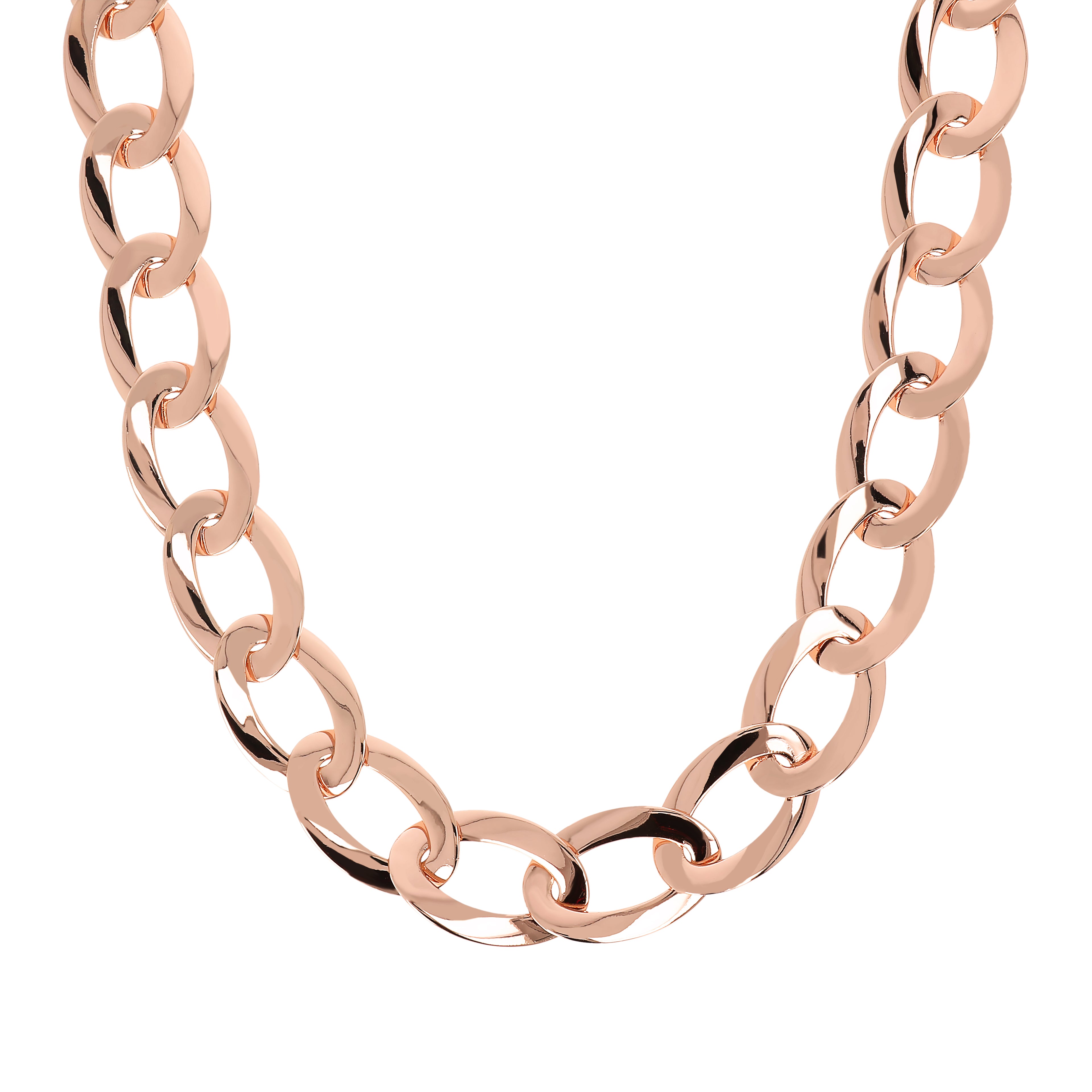 Collana Bronzallure in metallo rose con anelli ovali