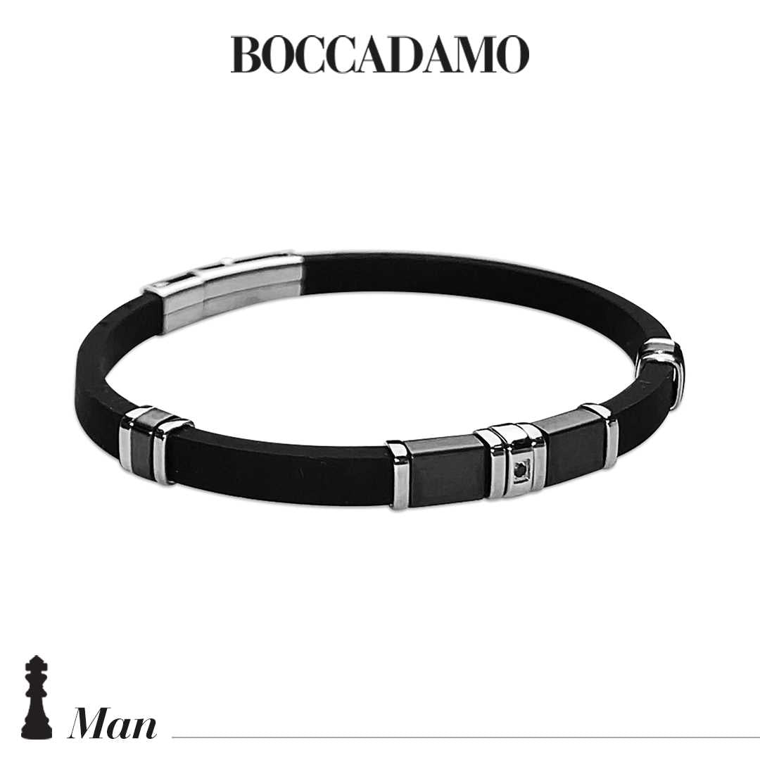 Bracciale Boccadamo in caucciù nero