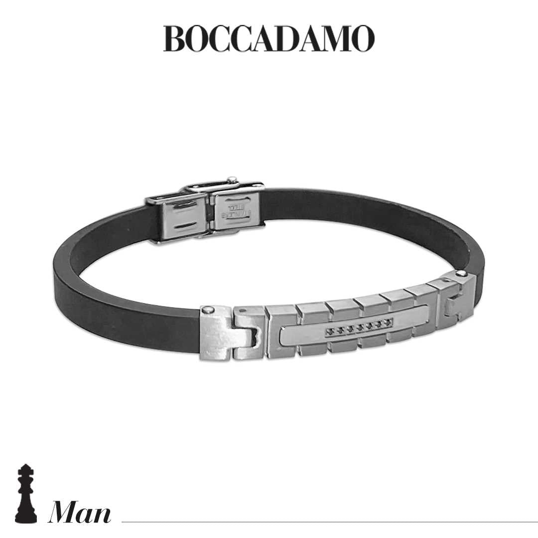 Bracciale Boccadamo in caucciù nero