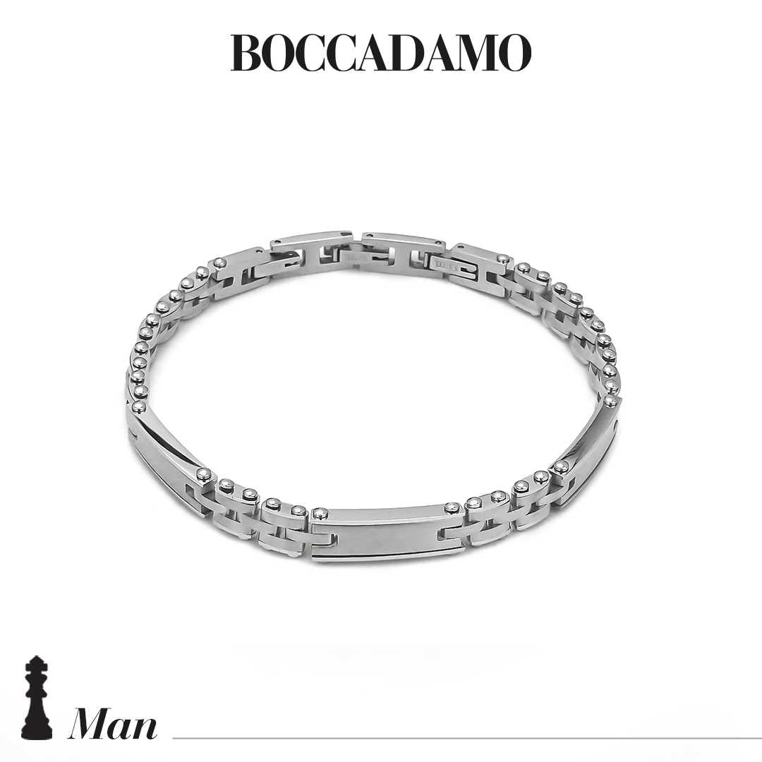 Bracciale Boccadamo in acciaio con piastrine