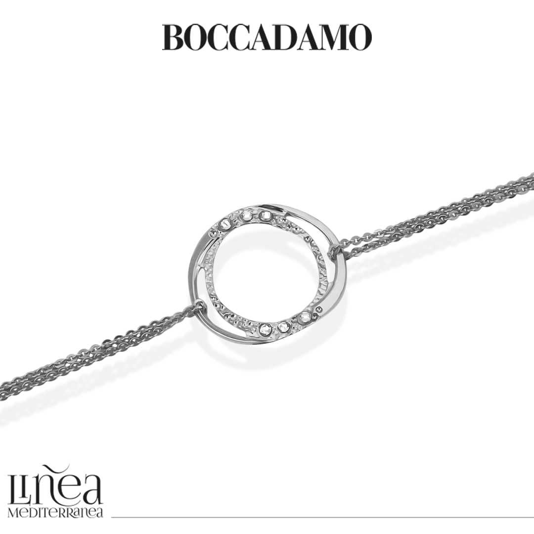 Bracciale Boccadamo in acciaio con cerchio e cristalli