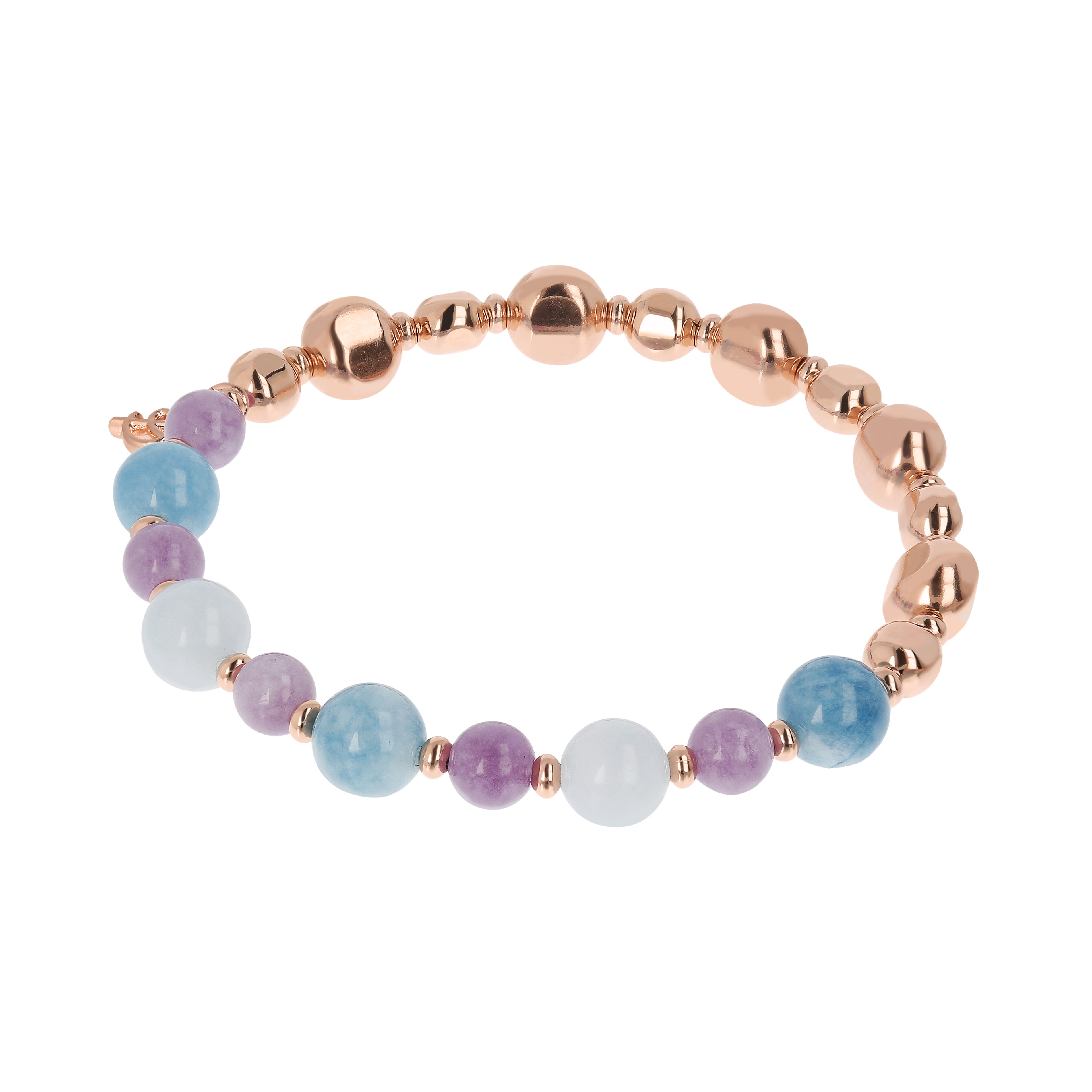 Bracciale Bronzallure in metallo laminato rosa con pietre colorate