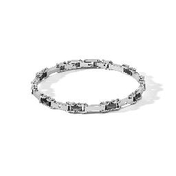 Bracciale Comete in acciaio e ceramica nera con zirconi bianchi