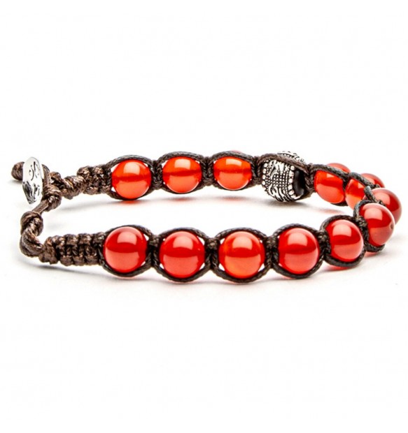 Bracciale Tamashii Ruota della Preghiera Agata Rossa Passione