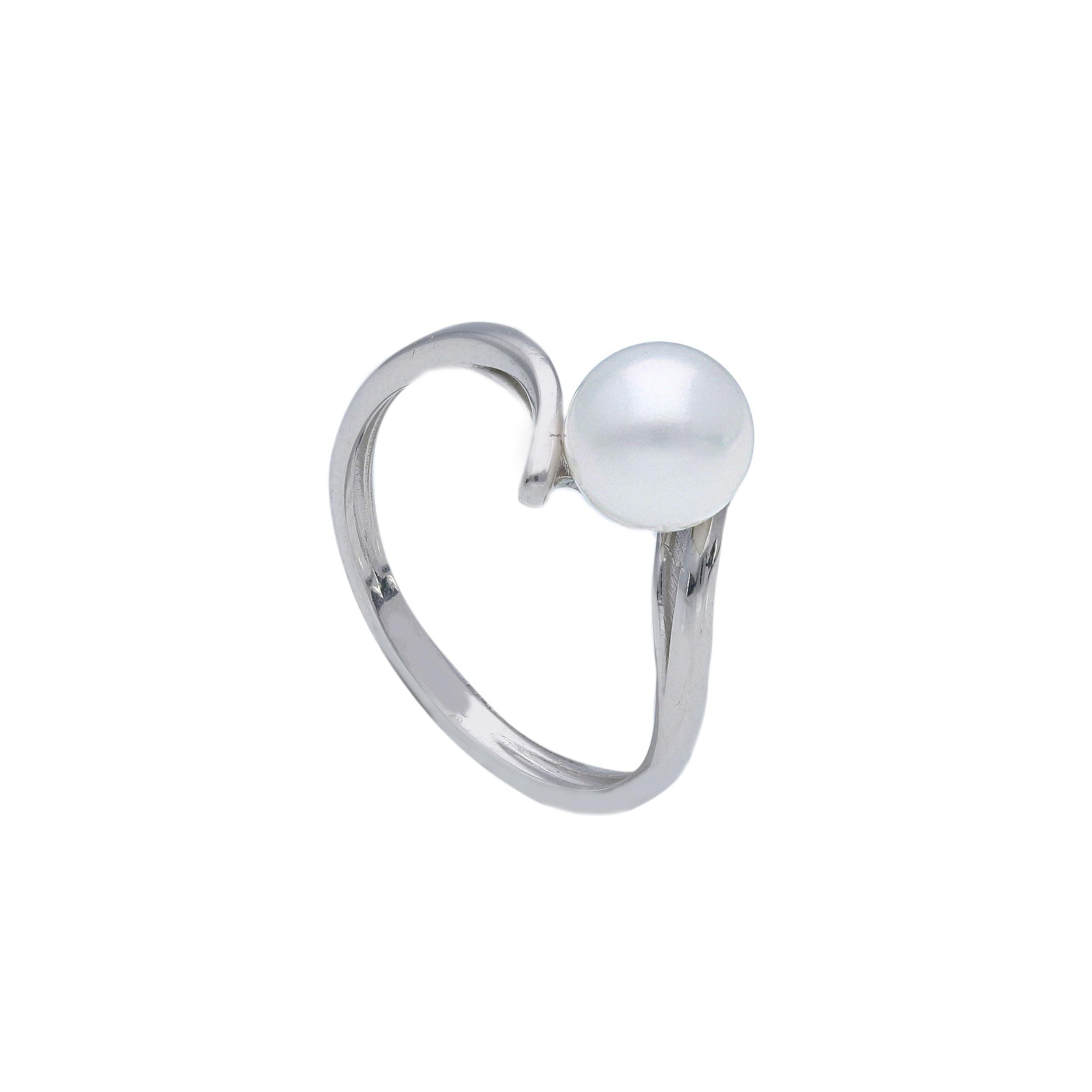 Anello Abeni in oro bianco 18k con perla