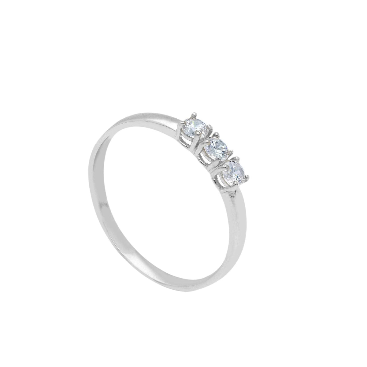Anello Abeni trilogy in oro bianco 18k con zirconi