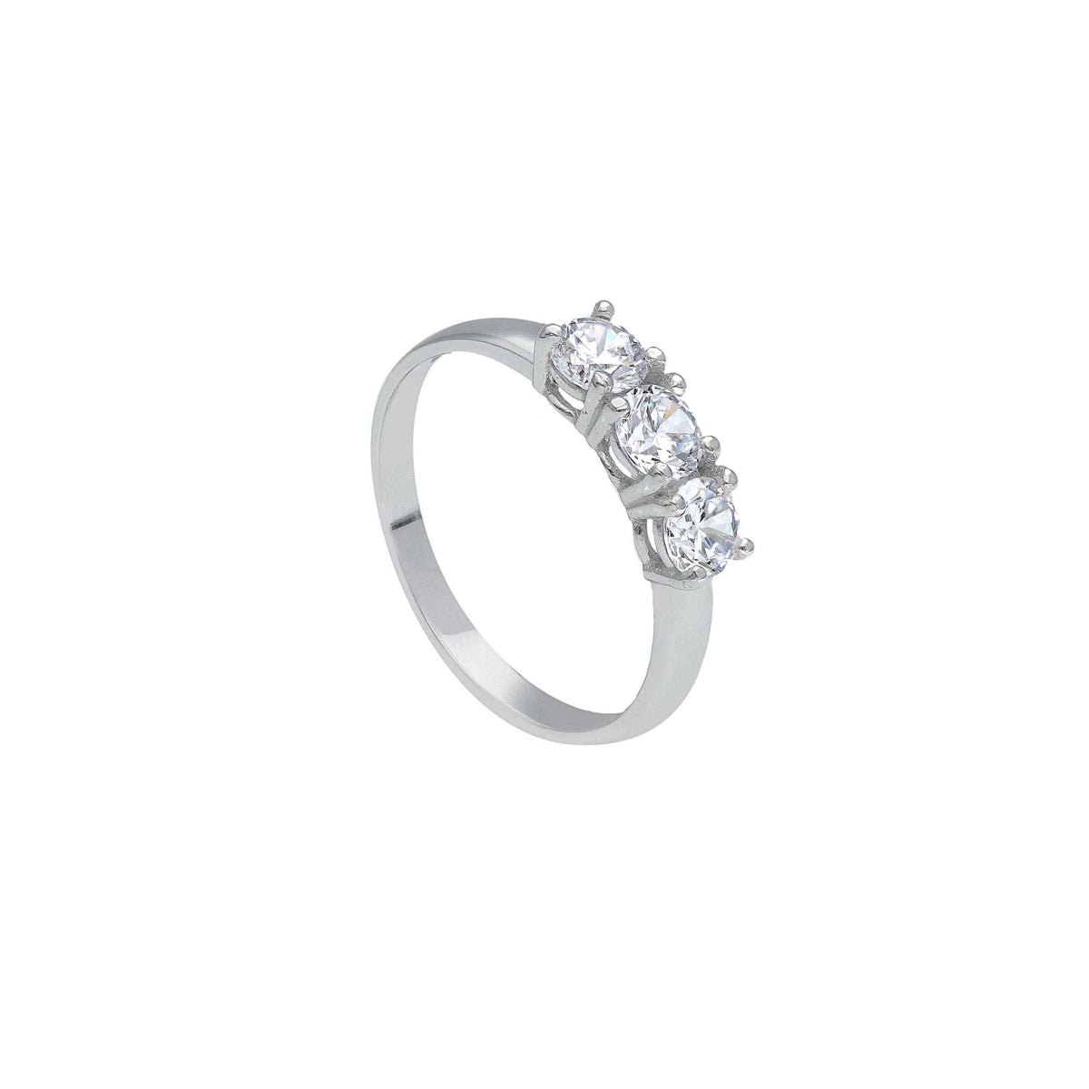 Anello Abeni trilogy in oro bianco 18k con zirconi