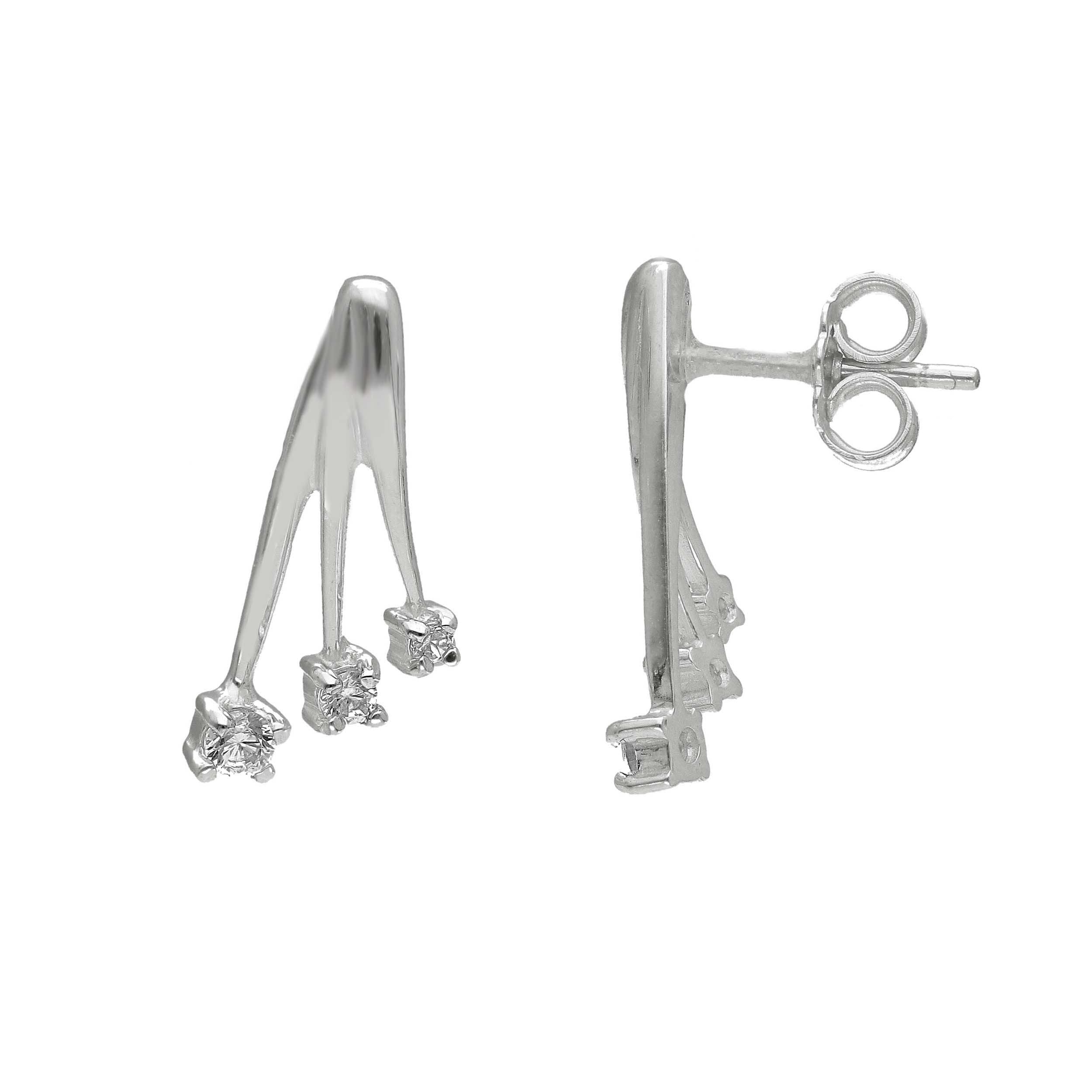 Orecchini Abeni in oro bianco 18 K con zirconi