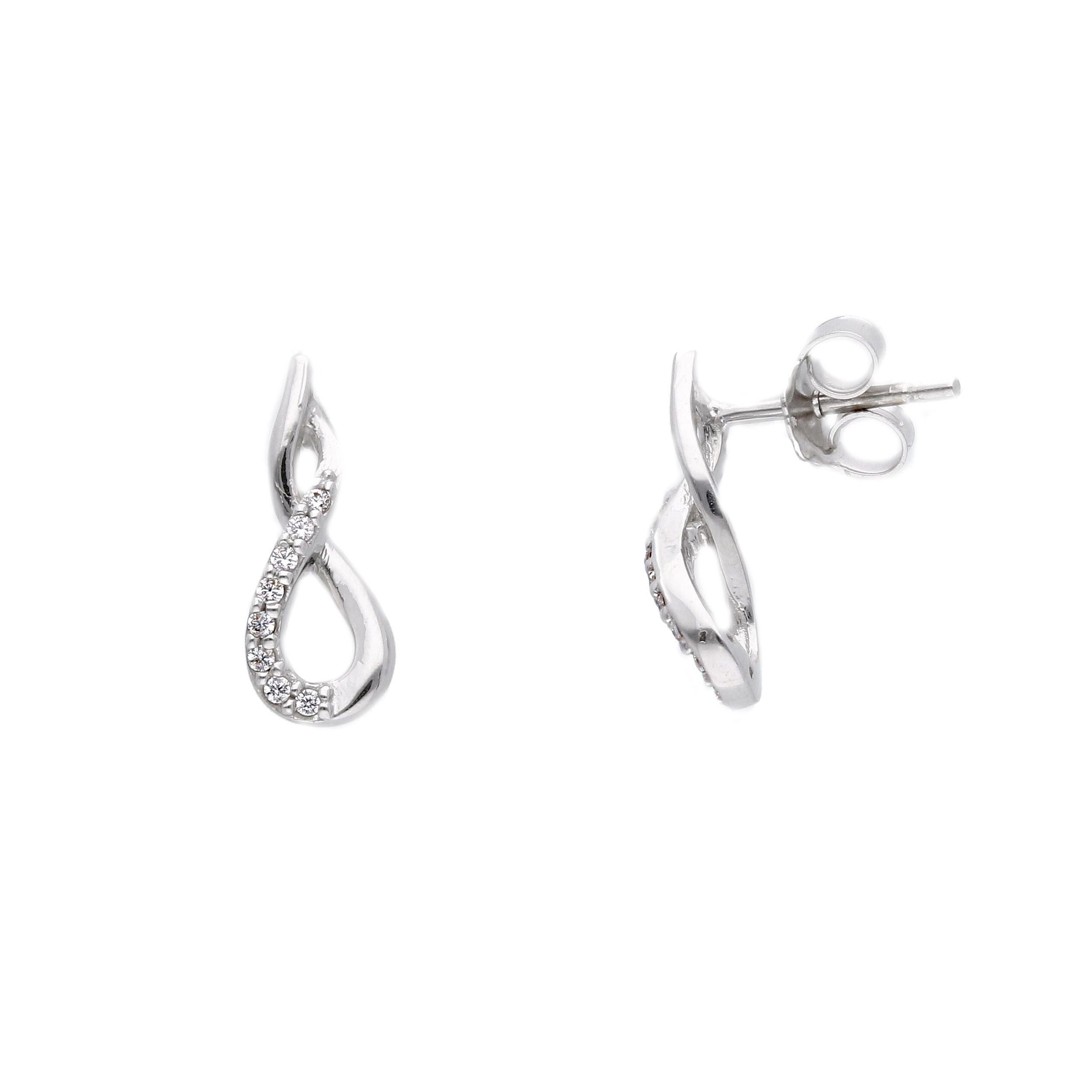 Orecchini Abeni in oro bianco 18K con zirconi