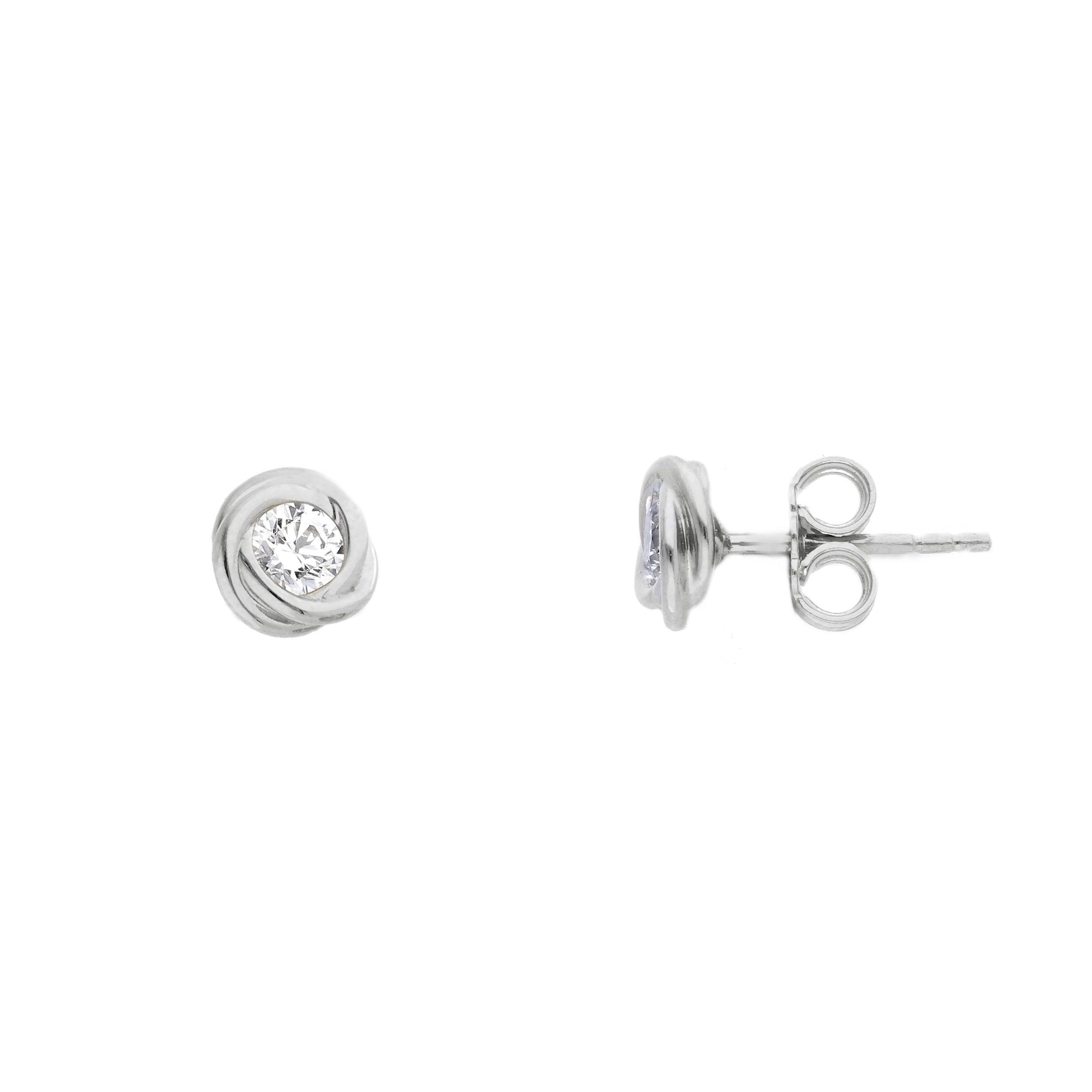 Orecchini Abeni in oro bianco 18k con zirconi