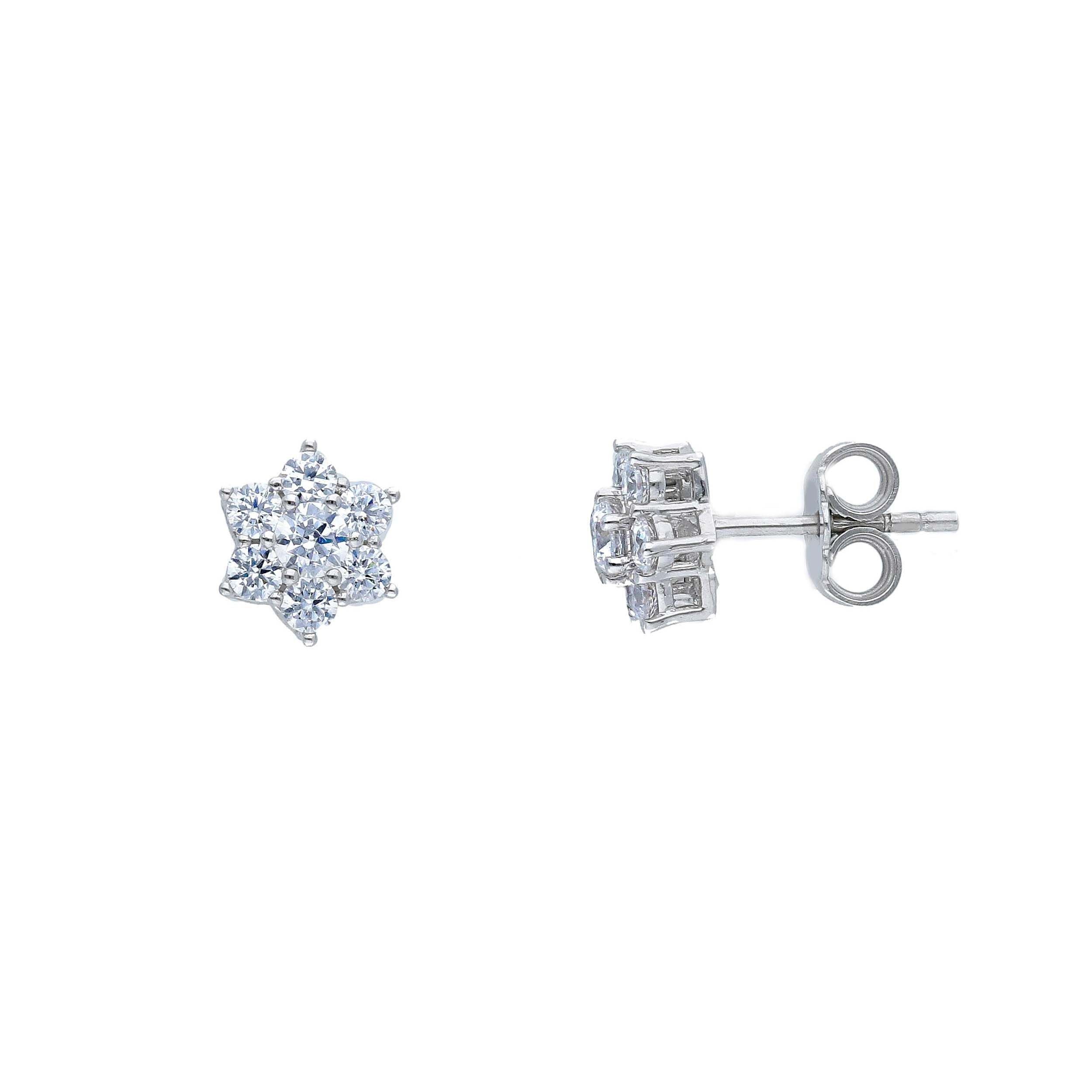Orecchini Abeni in oro bianco 18K con zirconi