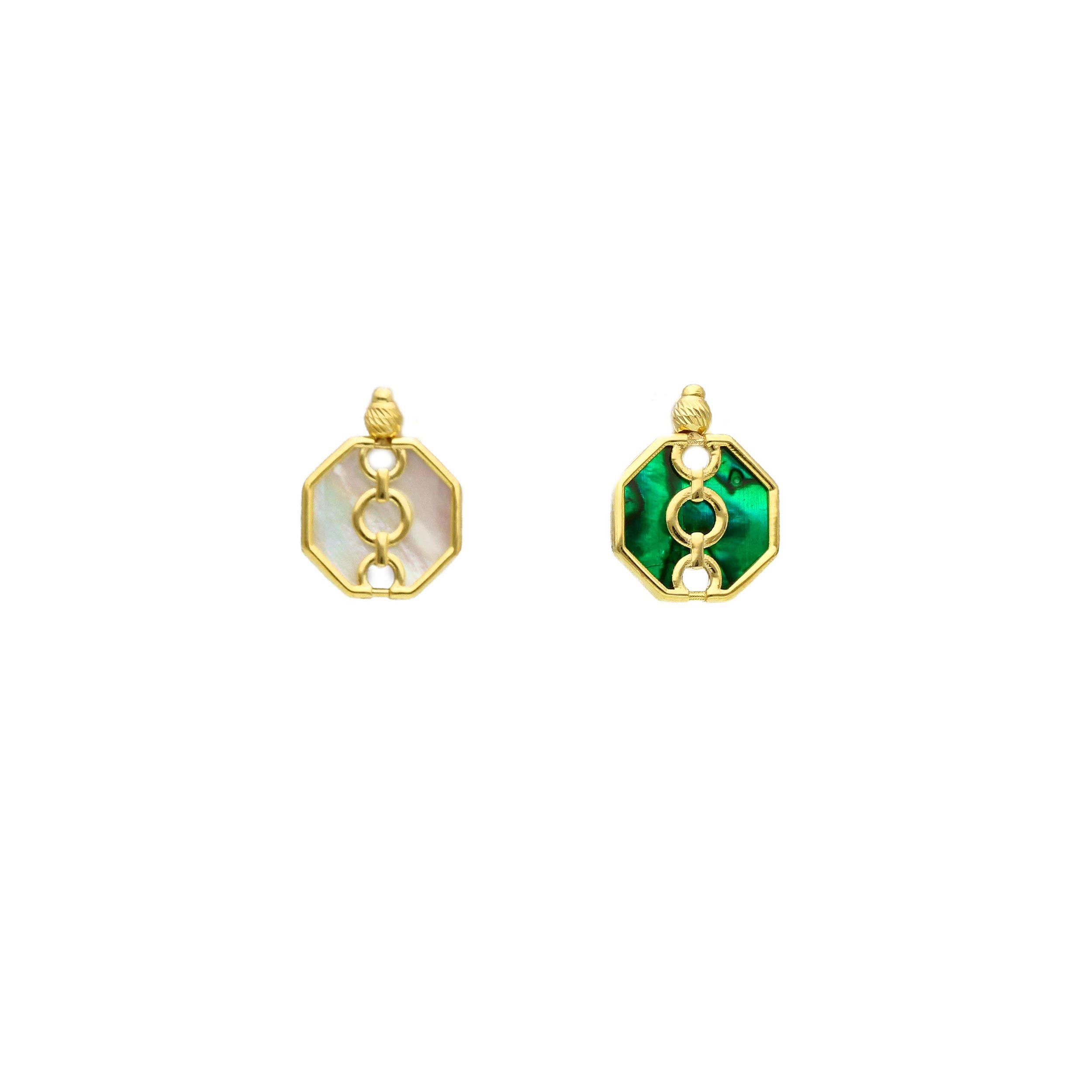 Orecchini Abeni in oro giallo 18K e madreperla