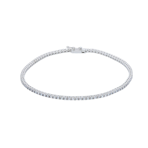 Bracciale Abeni tennis in oro bianco 18K con zirconi