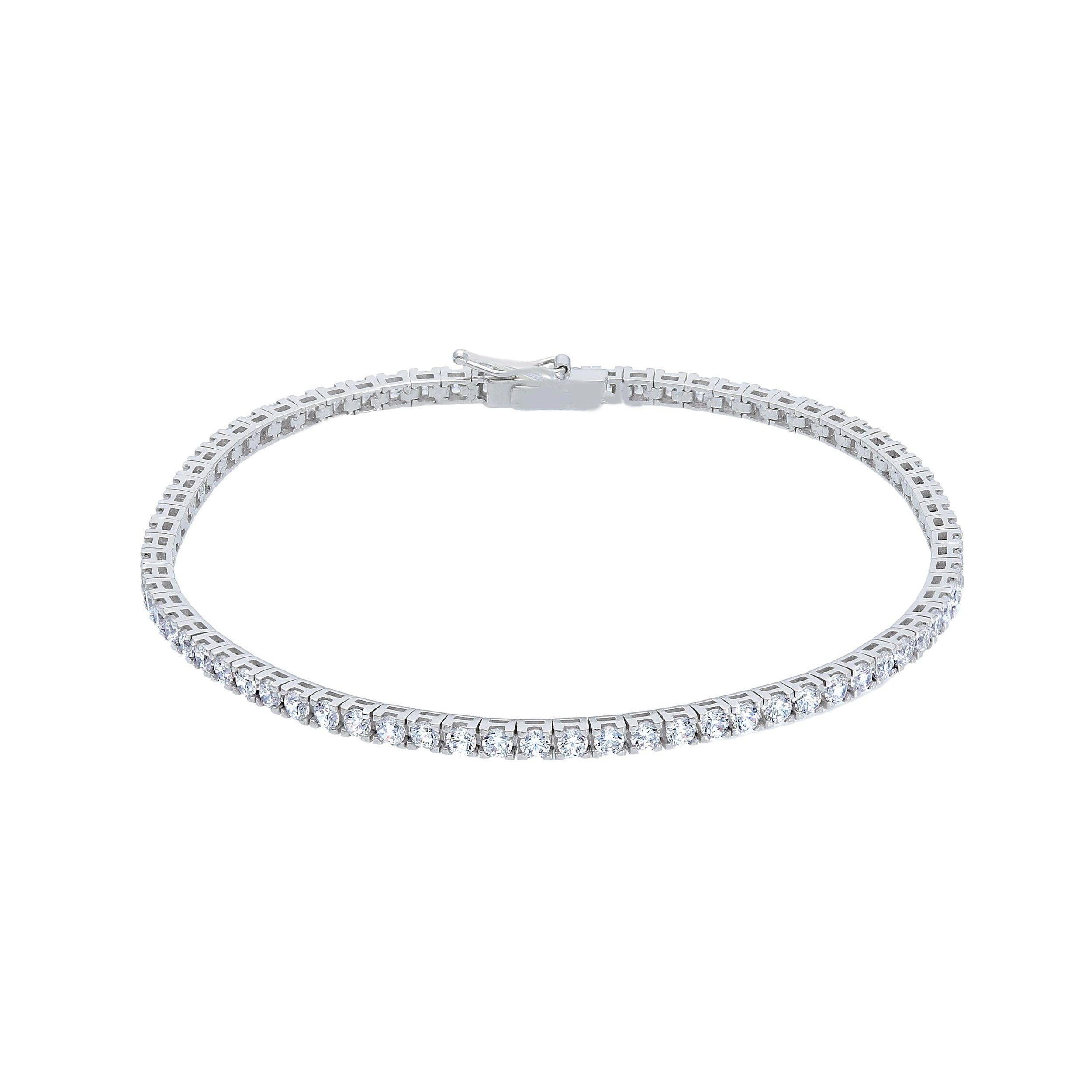 Bracciale Abeni tennis in oro bianco 18k con zirconi