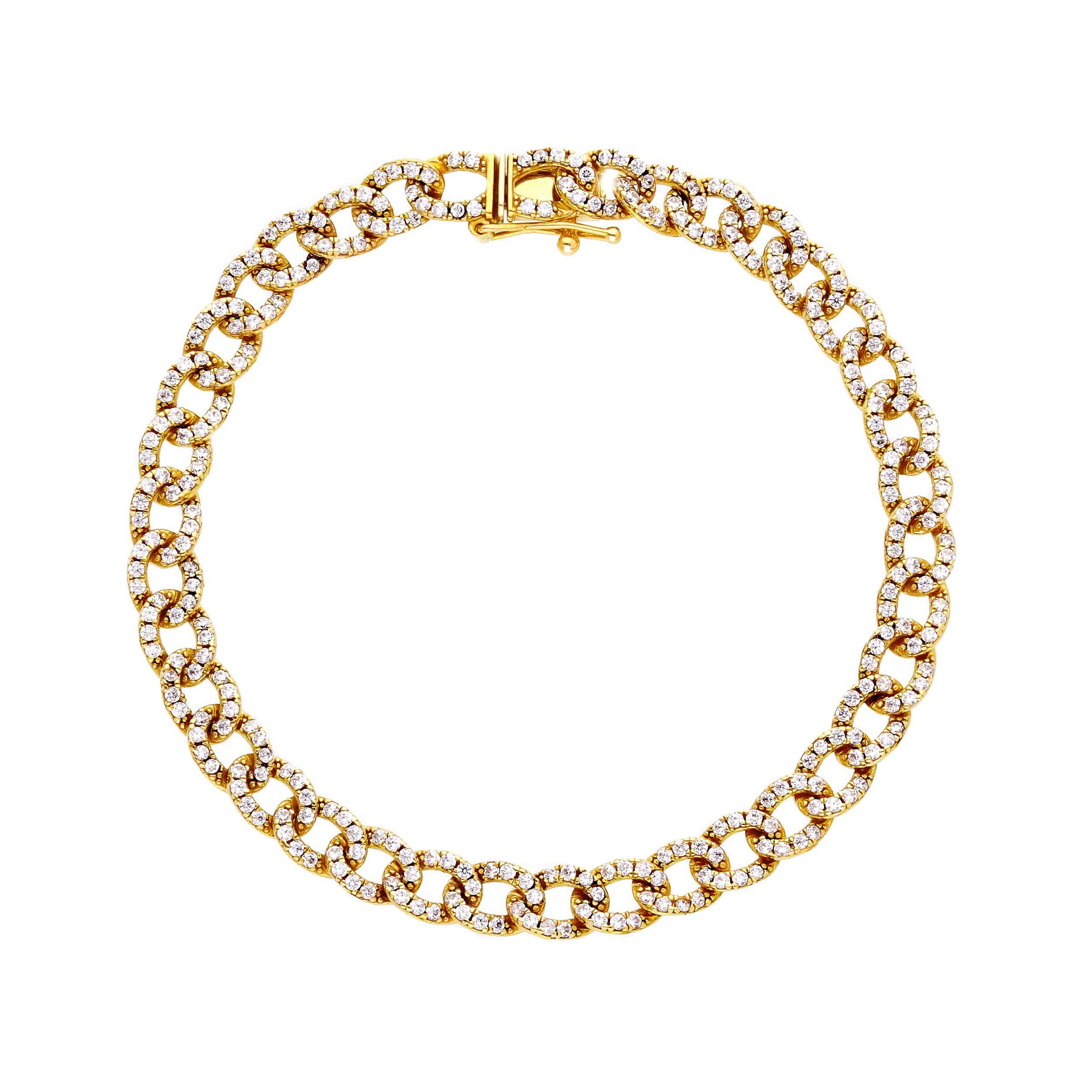 Bracciale Abeni tennis in oro giallo 18K con zirconi