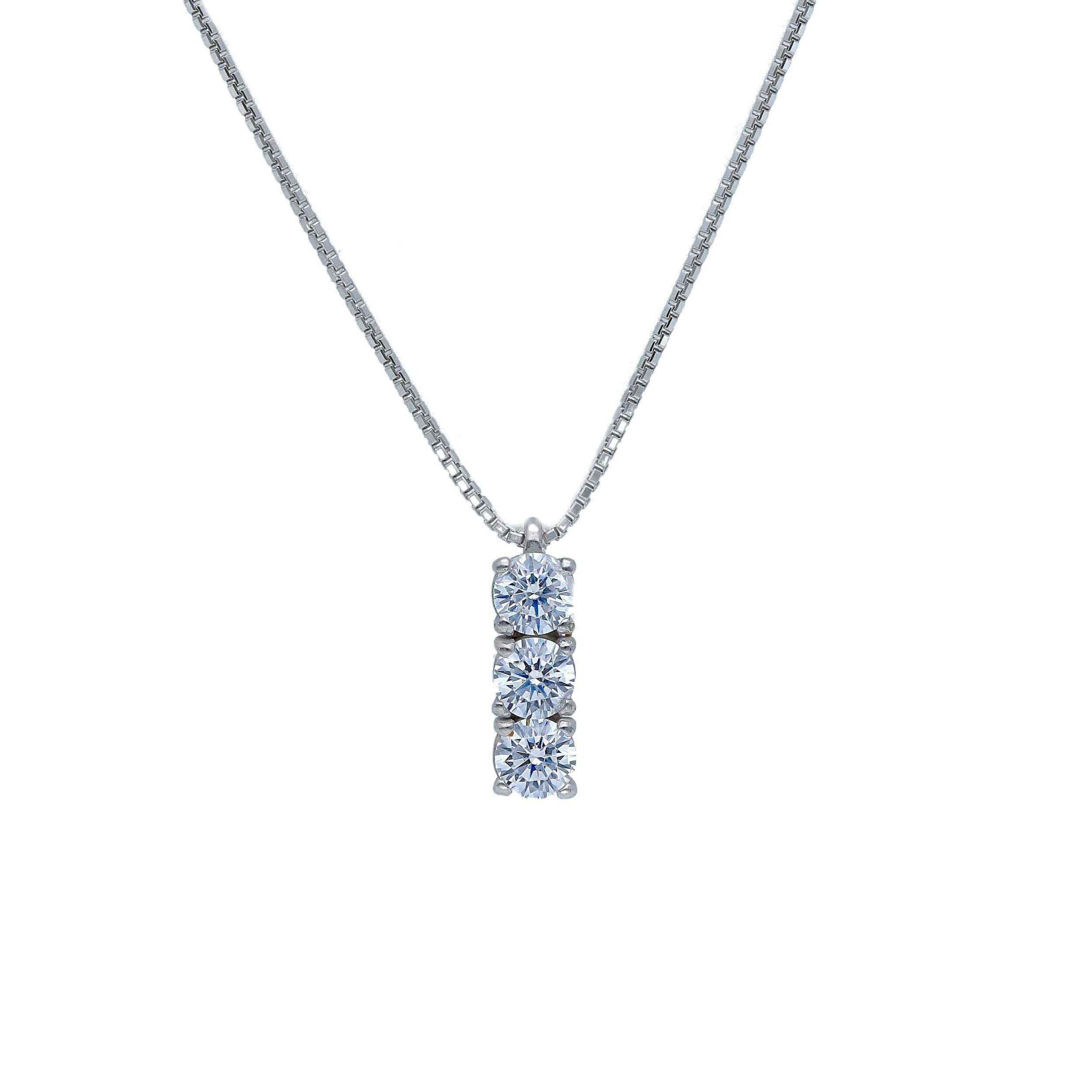 Girocollo Abeni trilogy in oro bianco 18K con zirconi