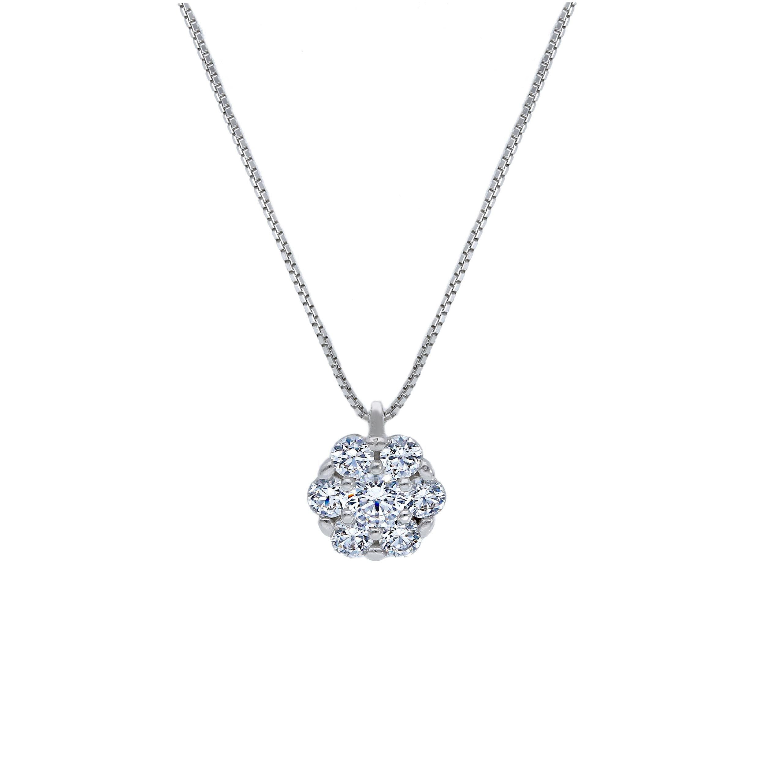 Collana Abeni in oro bianco 18k con zirconi