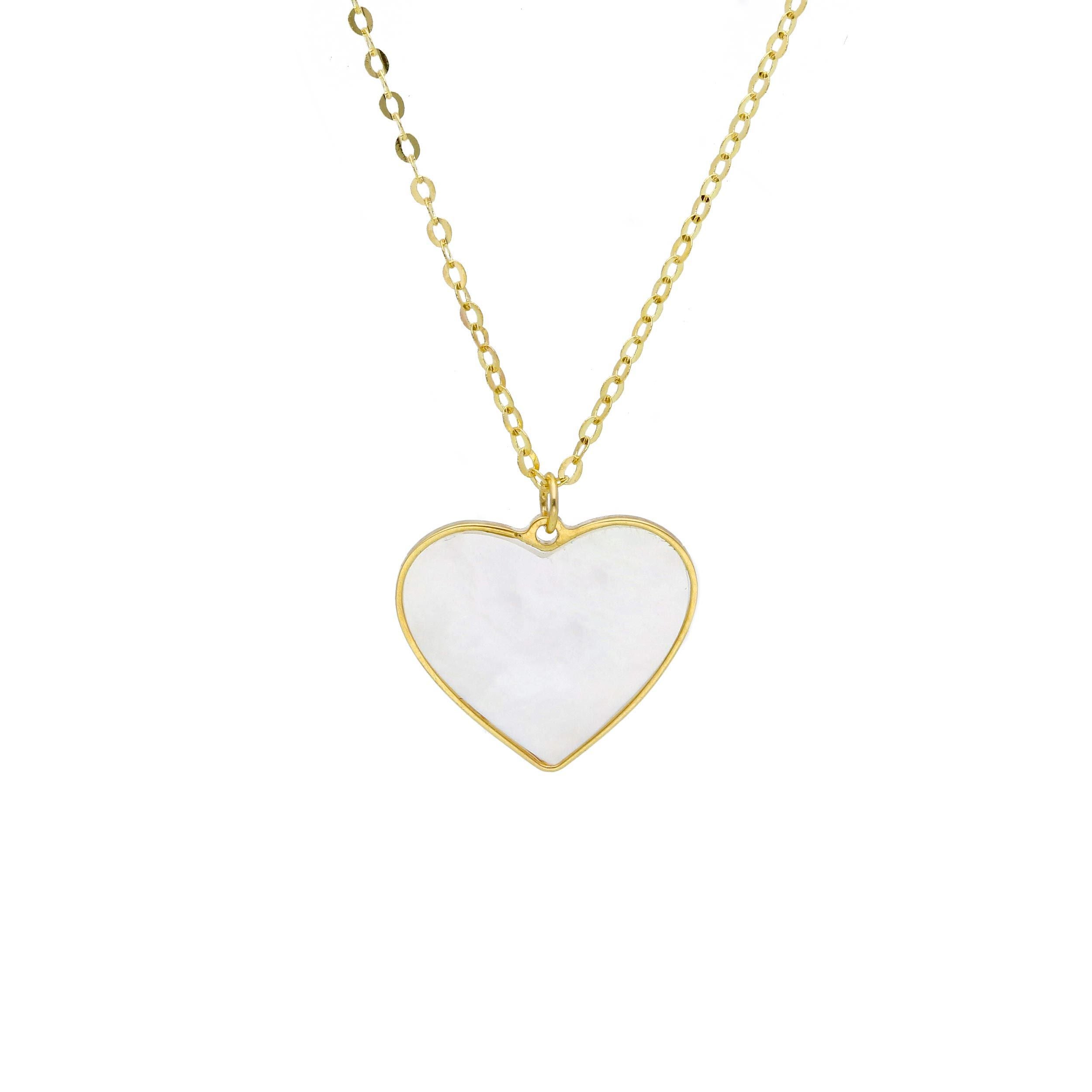 Girocollo Abeni in oro 18k cuore e madreperla