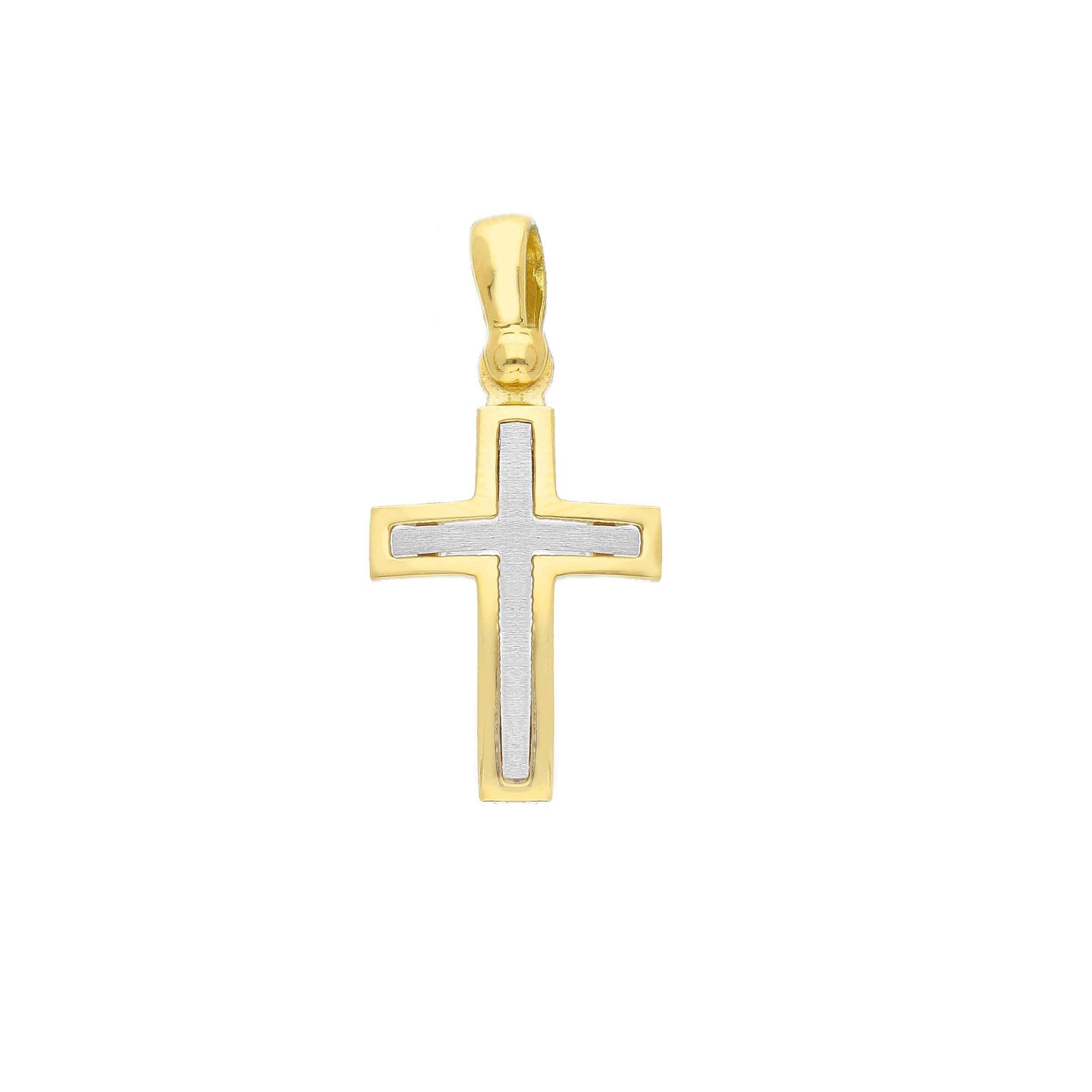 Ciondolo croce Abeni in oro giallo e bianco 18K