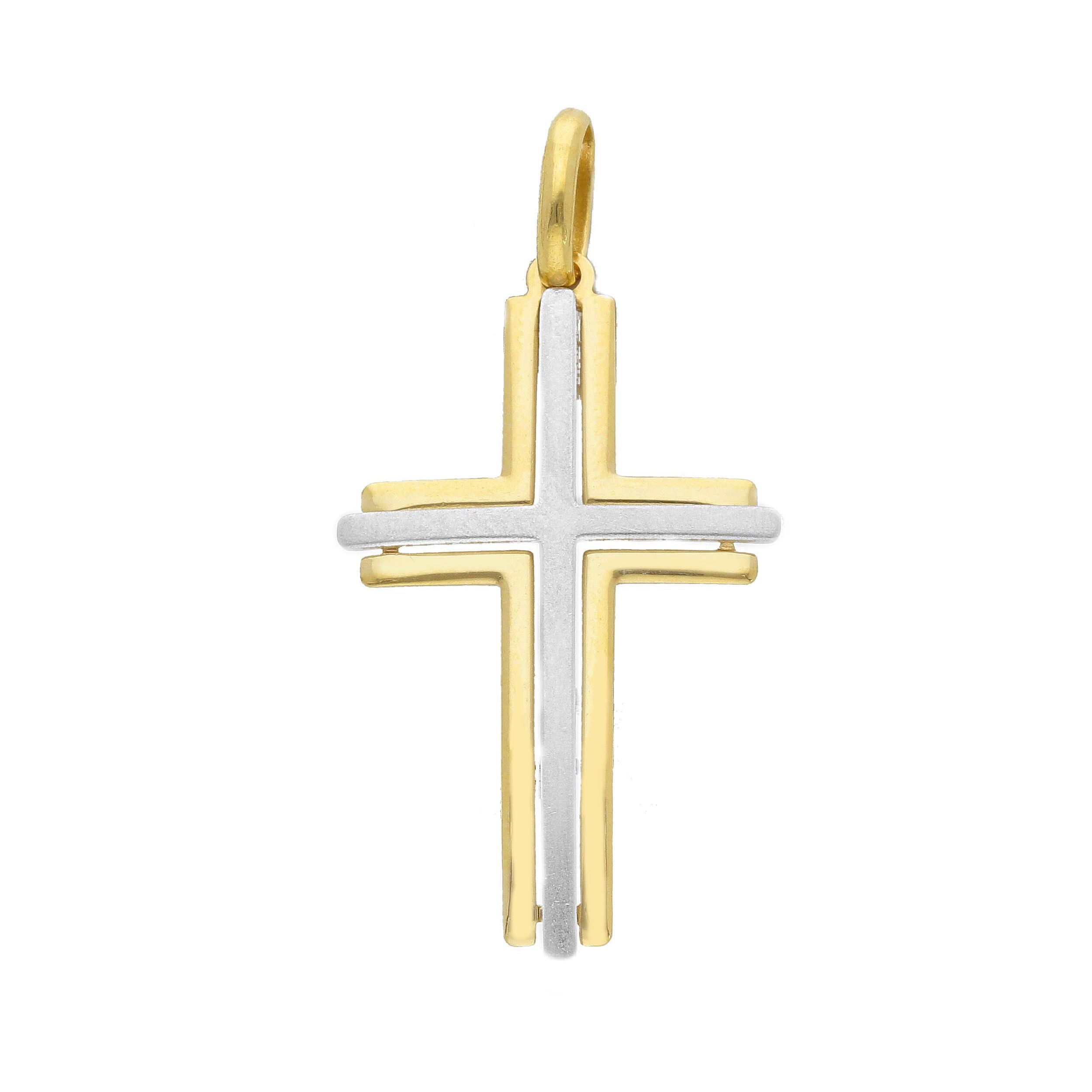 Ciondolo croce Abeni in oro bianco e giallo18K