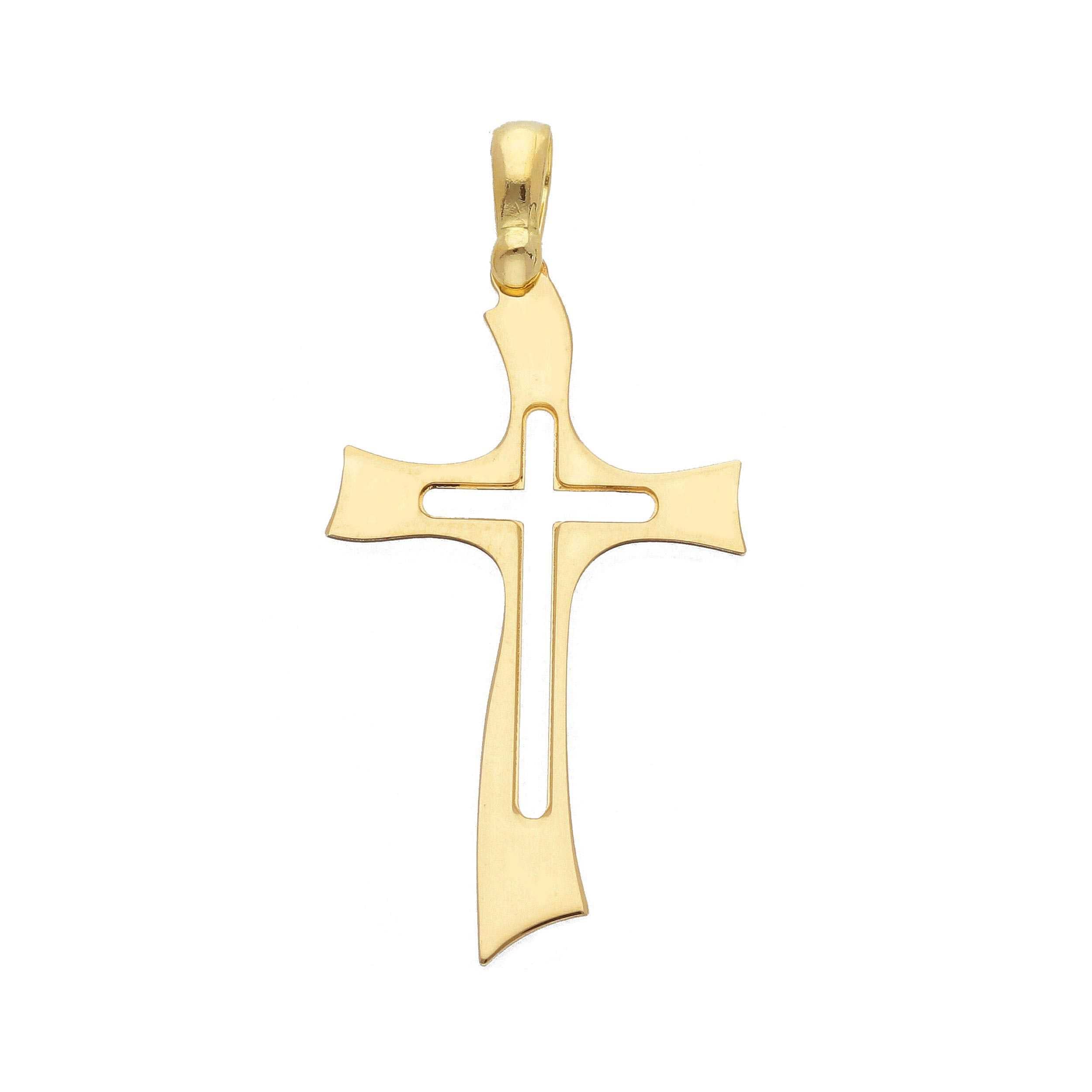 Croce Abeni in oro giallo 118k