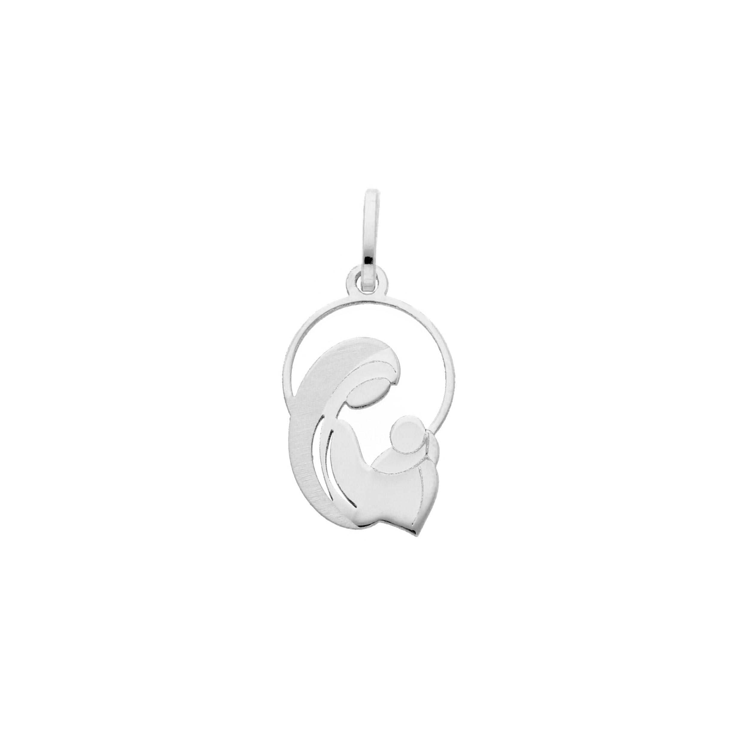Ciondolo Abeni in oro bianco 18K con Madonna