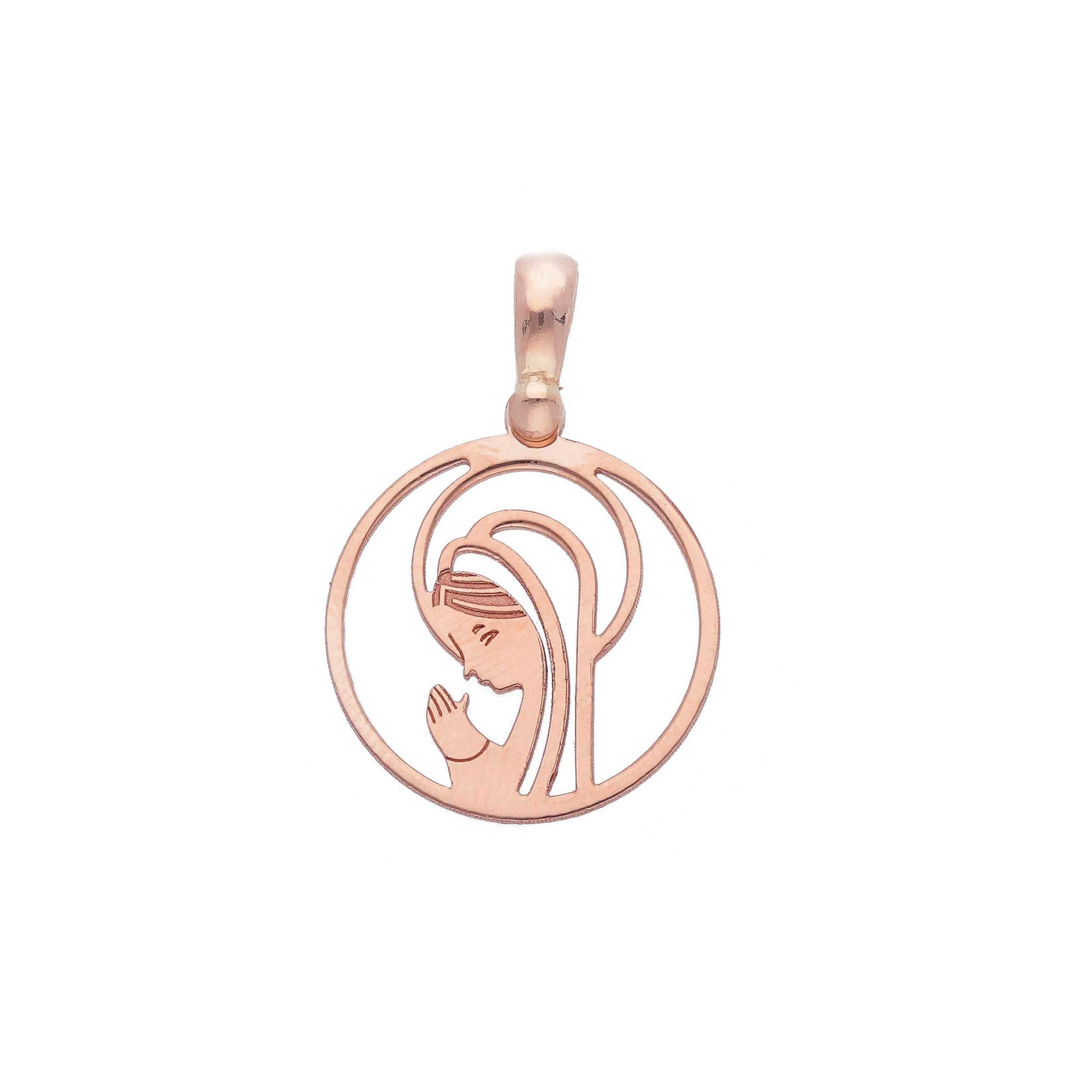 Ciondolo Abeni in oro rosa 18 K con Madonna