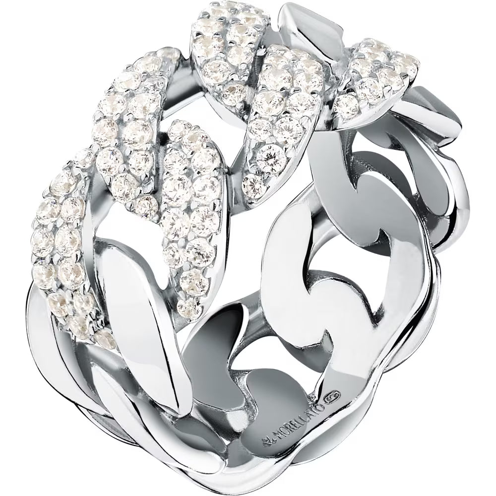 Anello Morellato Trame in argento con zirconi