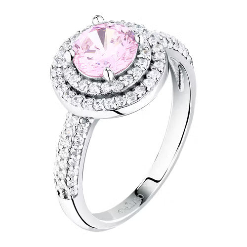 Anello Morellato Tesori in argento con zirconi rosa e bianchi misura 10