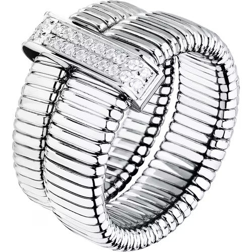 Anello Morellato Onda con cristalli bianchi