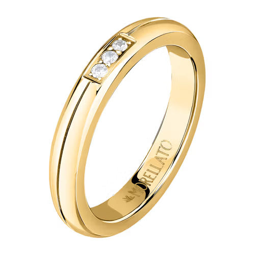 Anello Morellato Love rings fedina laminato giallo con zirconi misura 16