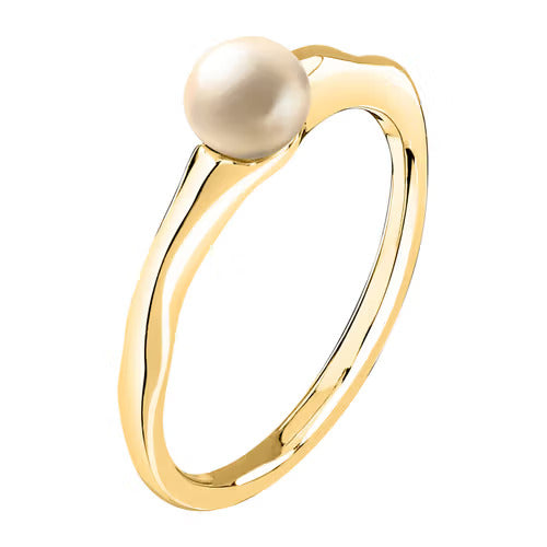 Anello Morellato Perla in argento laminato giallo con perla misura 12
