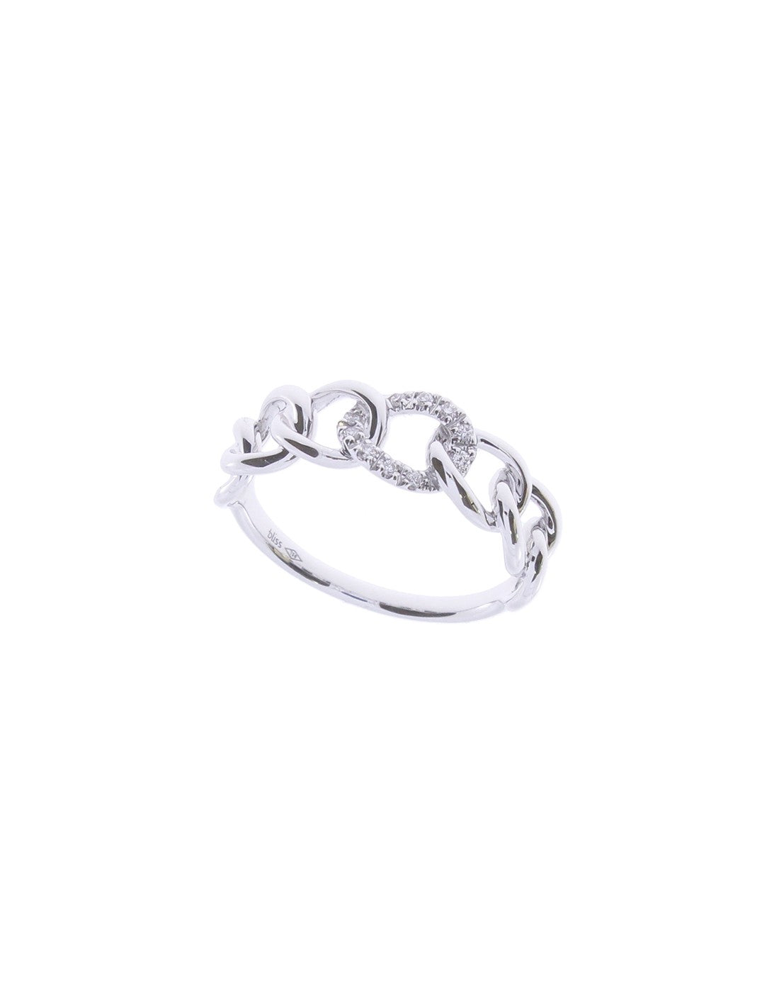 Anello Bliss Groumette in oro bianco con diamanti