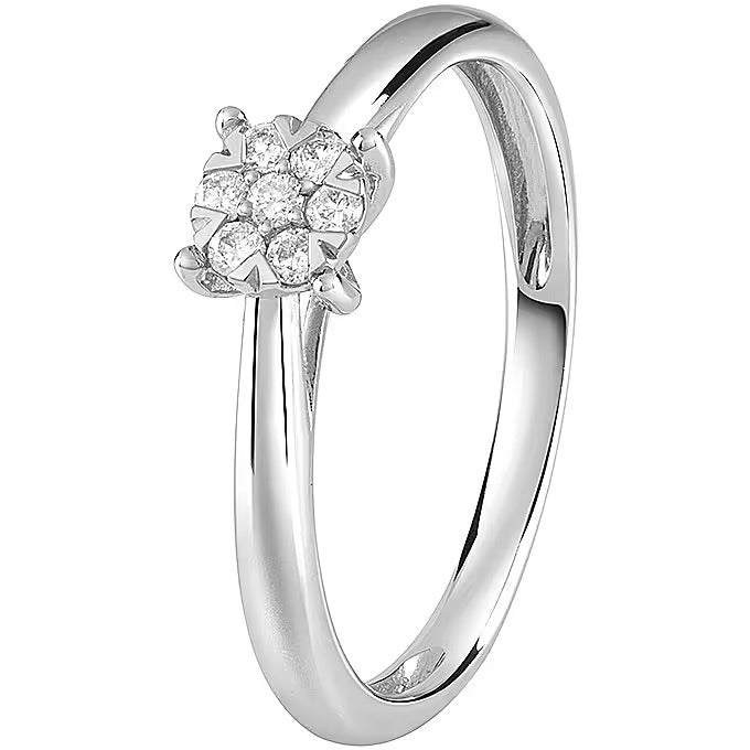 Anello Bliss Caresse in oro bianco con diamanti