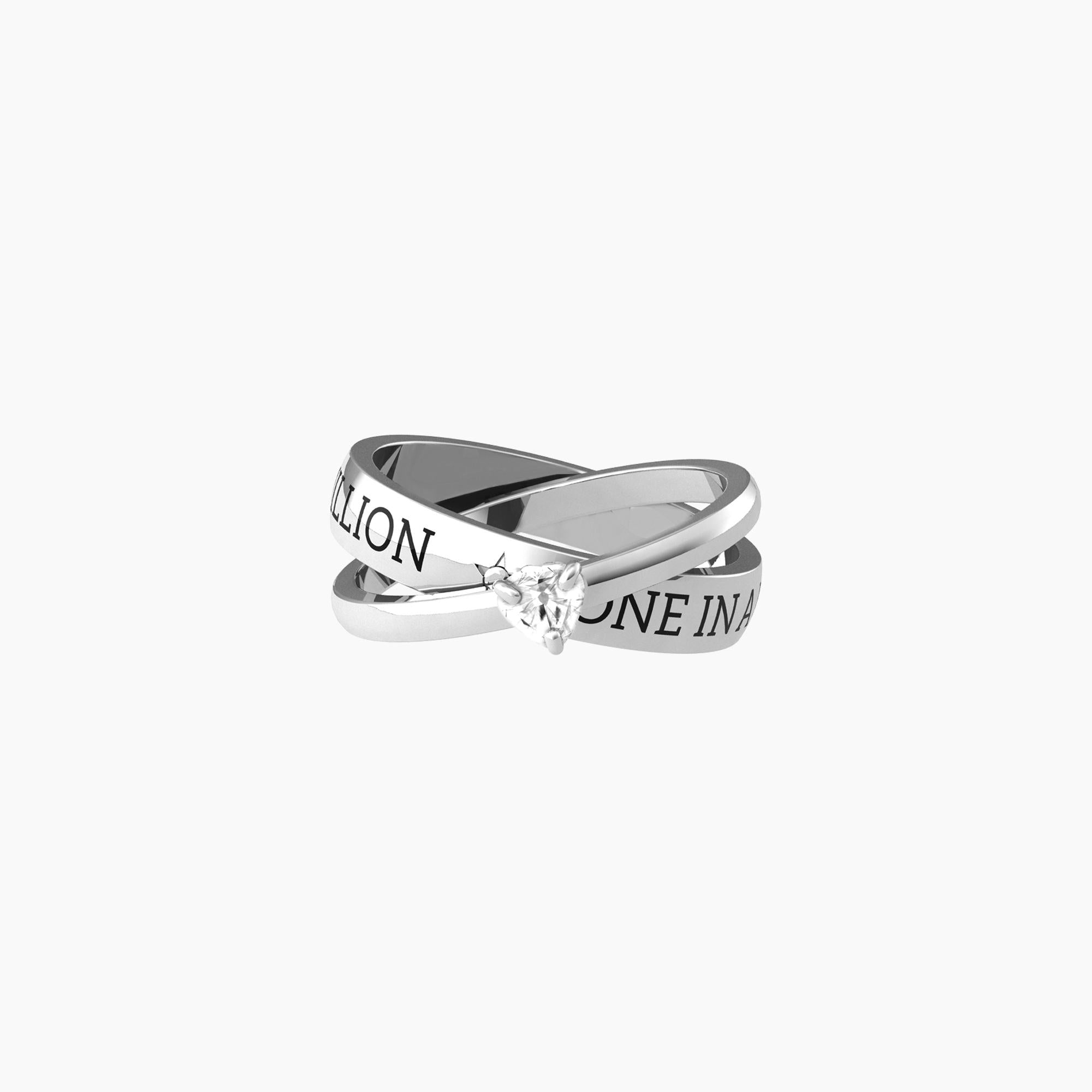 Anello Kidult Love intrecciato con zircone misura 13