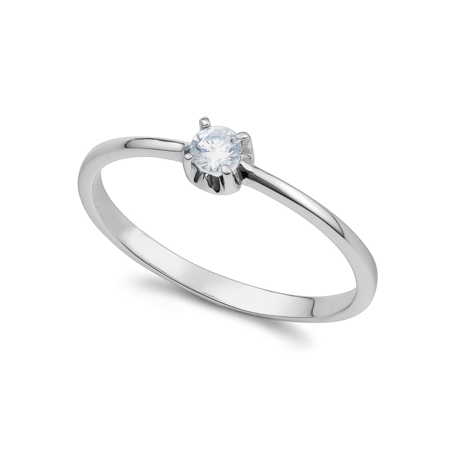 Anello Ambrosia in Oro bianco 18 k con Zircone bianco