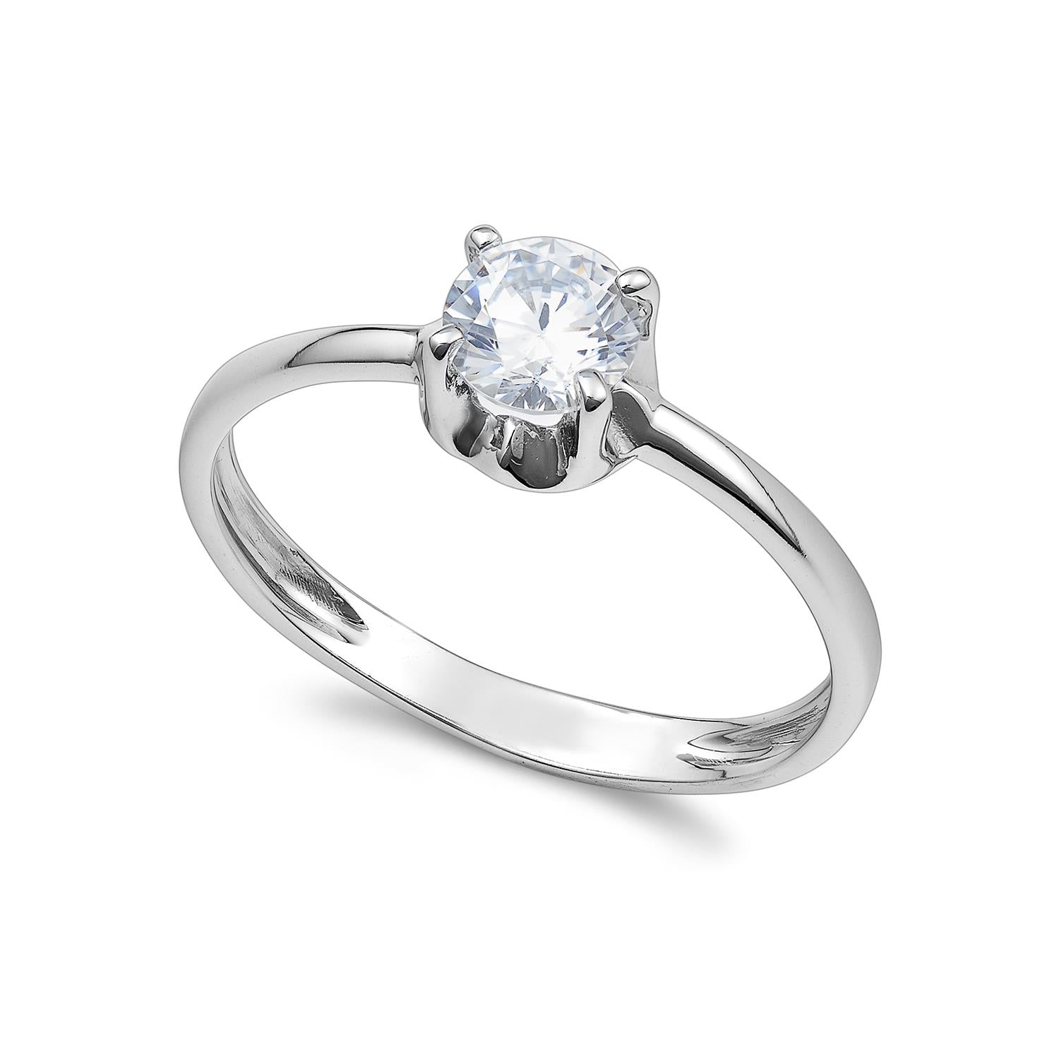 Anello Ambosia in Oro bianco 18 k con Zircone bianco