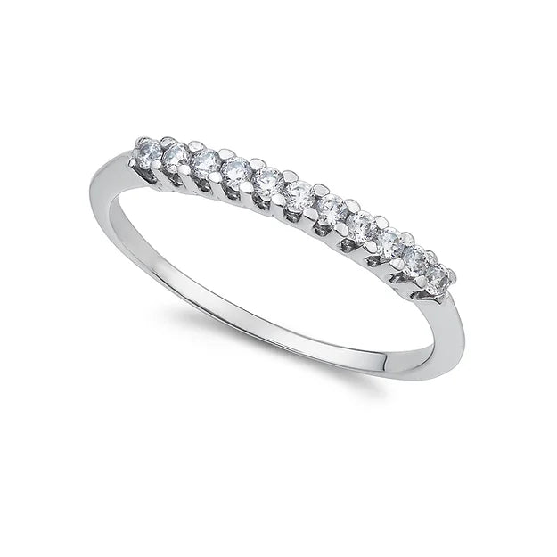 Anello Ambrosia in Oro bianco 18 k con Zirconi bianchi