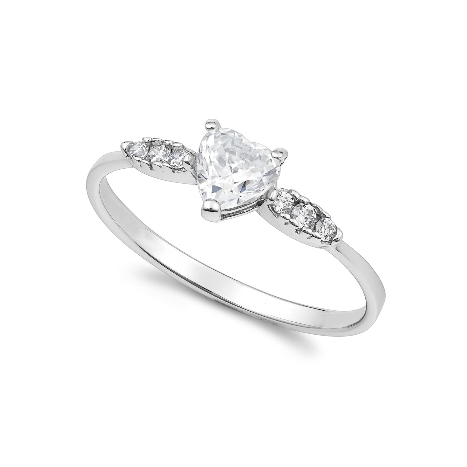 Anello Ambrosia in Oro bianco 18 k con Zirconi bianchi