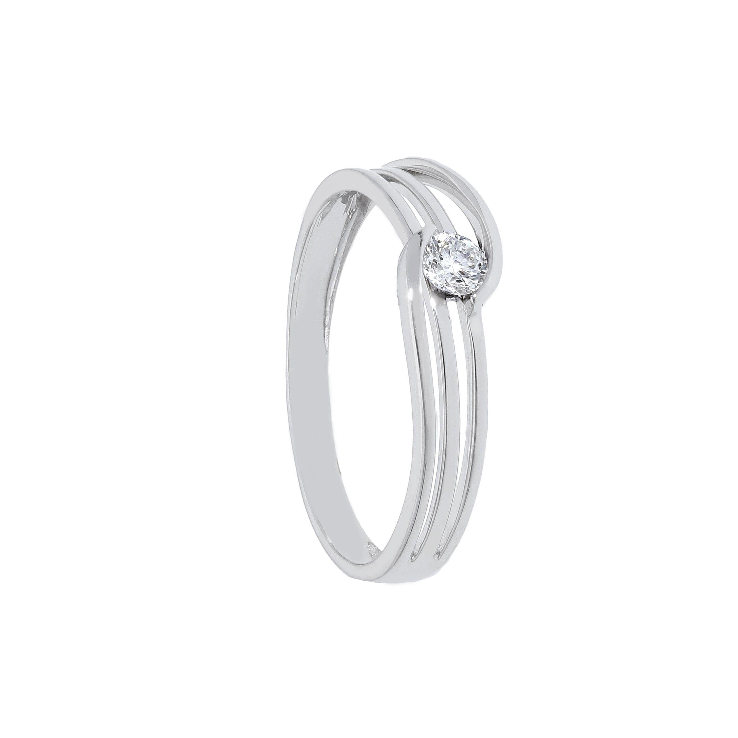 Anello Abeni solitario in oro bianco con diamanti