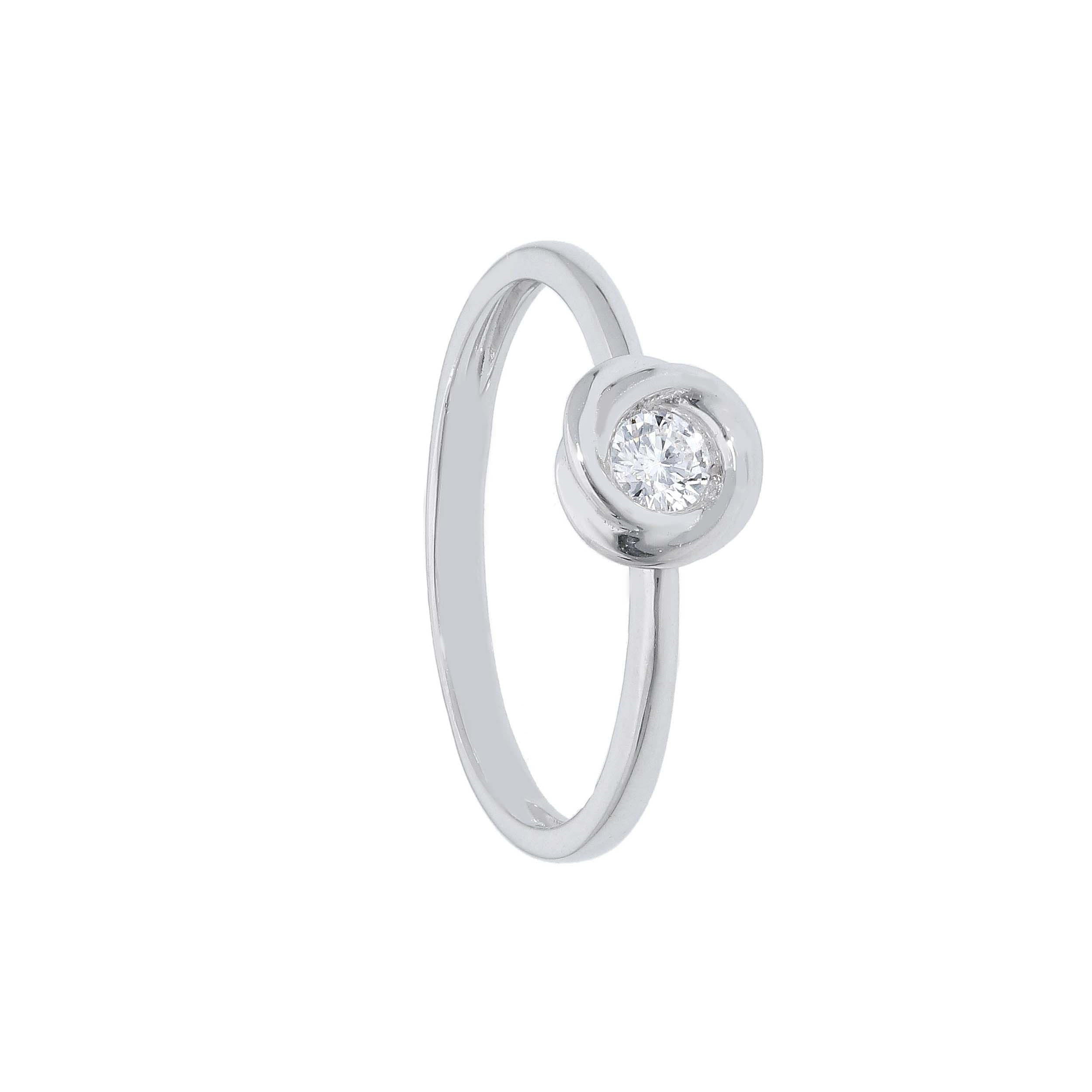 Anello Abeni in oro bianco con diamante solitario