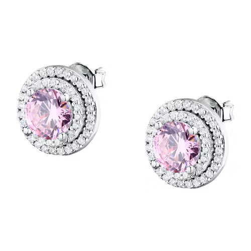 Orecchini Morellato Tesori in argento con zirconi rosa e bianchi