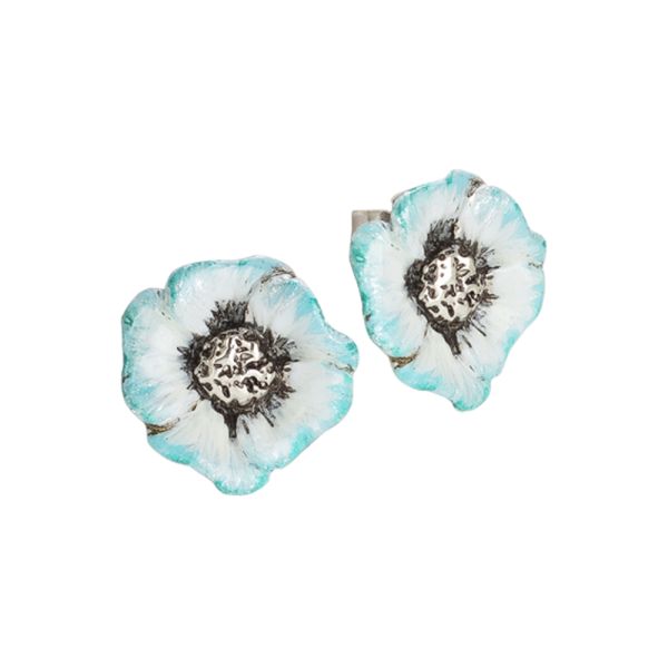 Orecchini Boccadamo con fiore di ciliegio dipinto a mano