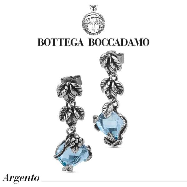 Orecchini Boccadamo pendenti con cristallo e acquamarina