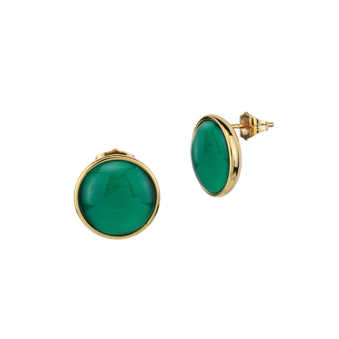 Orecchini Boccadamo placcati oro giallo con cristalli verde scuro