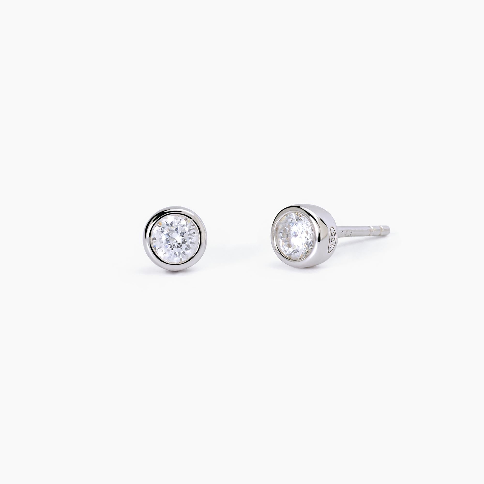Orecchini Mabina Shiny in argento con punto luce