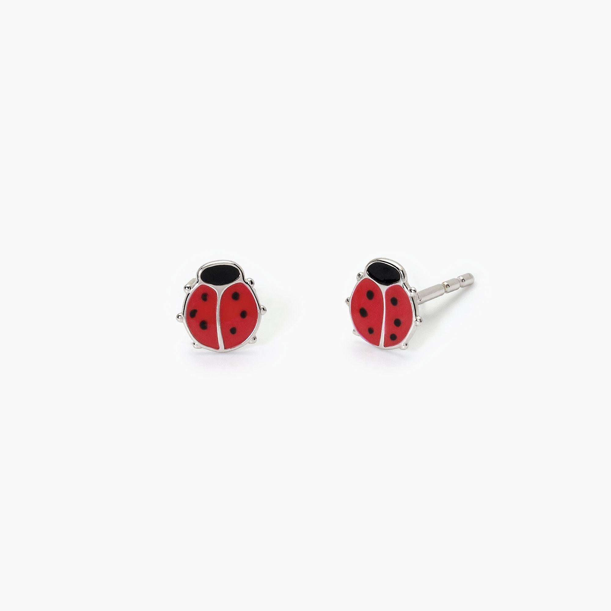 Orecchini Mabina Fortunella in argento con coccinella